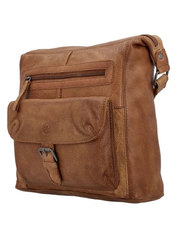 HIDE & STITCHES Leren schoudertas lichtbruin - (B)27 x (H)29 x (D)9 cm