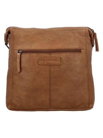 HIDE & STITCHES Leren schoudertas lichtbruin - (B)27 x (H)29 x (D)9 cm
