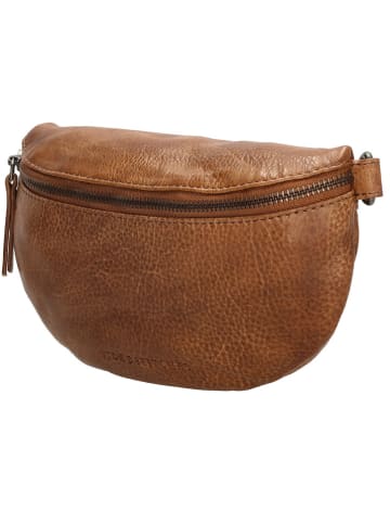 HIDE & STITCHES Leren heuptas cognackleurig - (B)22,5 x (H)14 x (D)5,5 cm