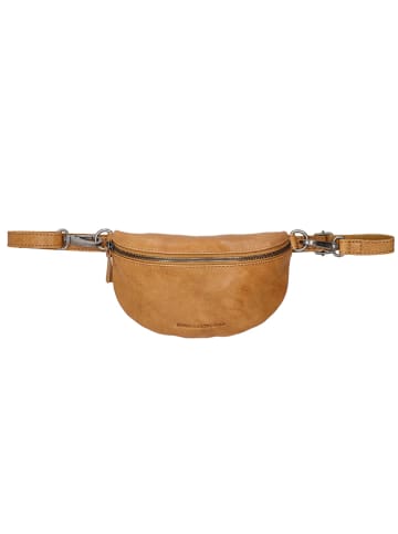 HIDE & STITCHES Leder-Gürteltasche in Camel - (B)22,5 x (H)14 x (T)5,5 cm