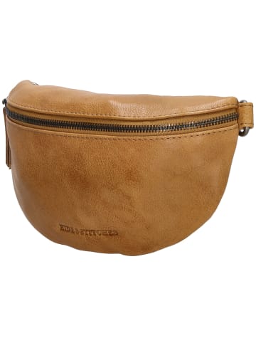HIDE & STITCHES Leder-Gürteltasche in Camel - (B)22,5 x (H)14 x (T)5,5 cm