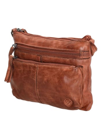 HIDE & STITCHES Leder-Umhängetasche in Hellbraun - (B)23 x (H)17 x (T)3 cm