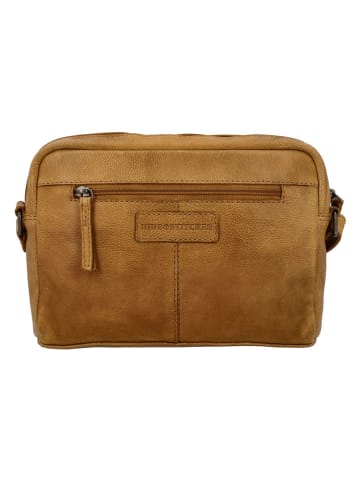 HIDE & STITCHES Leder-Umhängetasche in Hellbraun - (B)23 x (H)17 x (T)5,5 cm