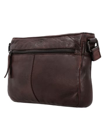 HIDE & STITCHES Leder-Umhängetasche in Braun - (B)23 x (H)16 x (T)4 cm