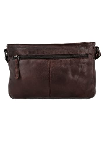 HIDE & STITCHES Leren schoudertas bruin - (B)23 x (H)16 x (D)4 cm