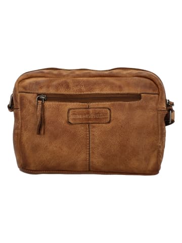 HIDE & STITCHES Leder-Umhängetasche in Hellbraun - (B)23 x (H)17 x (T)5,5 cm