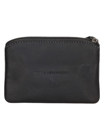 HIDE & STITCHES Leder-Schlüsseletui in Schwarz - (B)11 x (H)8 x (T)0,5 cm