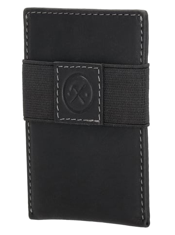 HIDE & STITCHES Leren kaartetui "Japura" zwart - (B)7 x (H)9,5 x (D)0,5 cm