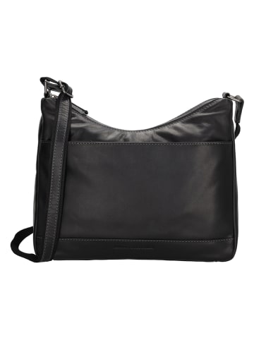 HIDE & STITCHES Leder-Umhängetasche in Schwarz - (B)21 x (H)31 x (T)9 cm