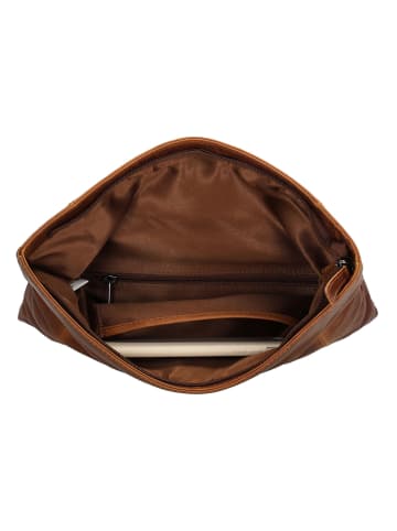 HIDE & STITCHES Leder-Rucksack in Hellbraun - (B)24 x (H)33 x (T)10 cm
