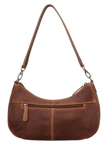 HIDE & STITCHES Leder-Schultertasche "Japura" in Braun - (B)19 x (H)30 x (T)9 cm