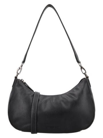 HIDE & STITCHES Leren schoudertas "Japura" zwart - (B)19 x (H)30 x (D)9 cm