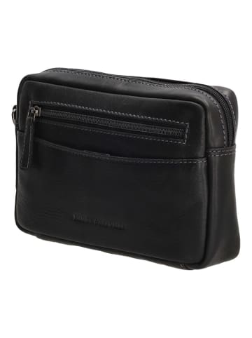 HIDE & STITCHES Leren clutch zwart - (B)22 x (H)14 x (D)4 cm