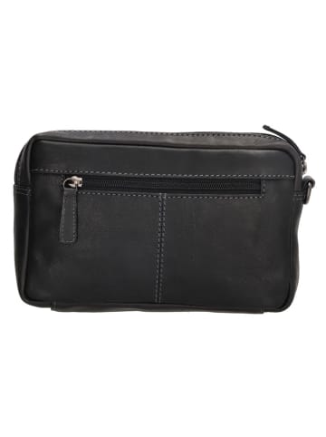 HIDE & STITCHES Leder-Clutch in Schwarz - (B)22 x (H)14 x (T)4 cm