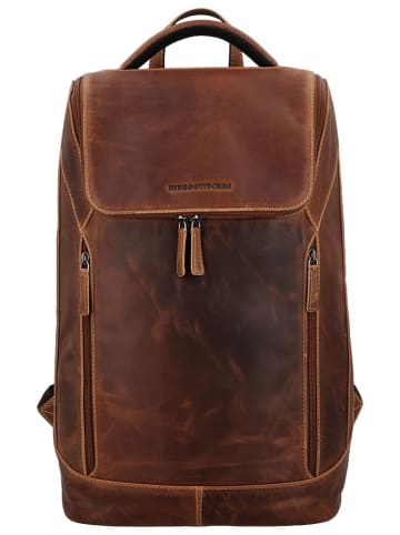 HIDE & STITCHES Plecak "Japura" w kolorze jasnobrązowym - 29 x 46 x 14 cm