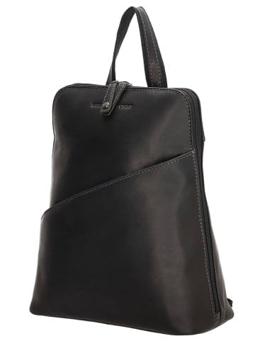 HIDE & STITCHES Leren rugzak zwart - (B)24 x (H)29 x (D)10 cm