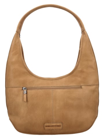 HIDE & STITCHES Leder-Shopper in Hellbraun - (B)40 x (H)24 x (T)10 cm