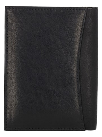 HIDE & STITCHES Leder-Geldbörse "Da Vinci" in Schwarz - (B)9 x (H)12 x (T)2 cm