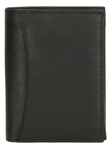 HIDE & STITCHES Leder-Geldbörse in Schwarz - (B)9 x (H)12 x (T)2 cm