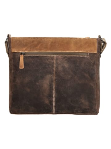 HIDE & STITCHES Leder-Umhängetasche in Hellbraun/ Braun - (B)29 x (H)25 x (T)8 cm
