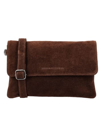 HIDE & STITCHES Leder-Umhängetasche "Brazos" in Braun - (B)24 x (H)16 x (T)5,5 cm