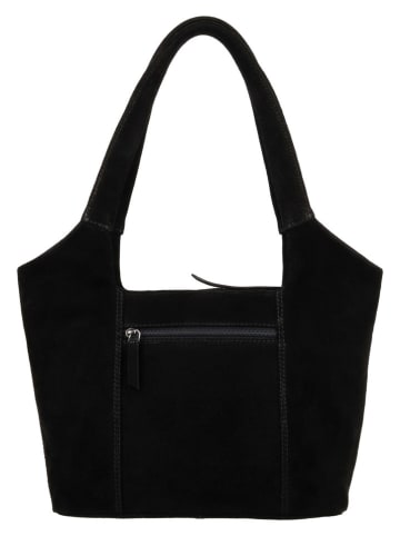 HIDE & STITCHES Leren schoudertas "Brazos" zwart - (B)38 x (H)23 x (D)11 cm