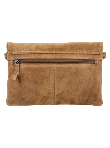 HIDE & STITCHES Leren schoudertas "Brazos" lichtbruin - (B)24 x (H)16 x (D)5,5 cm