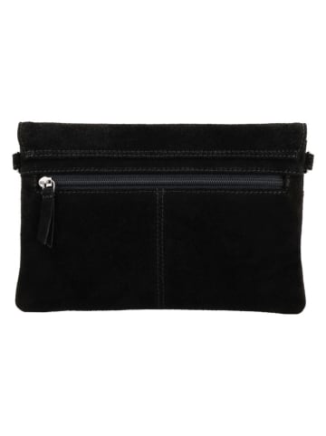 HIDE & STITCHES Leder-Umhängetasche "Brazos" in Schwarz - (B)24 x (H)16 x (T)5,5 cm