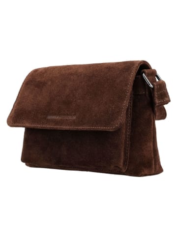 HIDE & STITCHES Leder-Umhängetasche "Brazos" in Braun - (B)24,5 x (H)16 x (T)5,5 cm