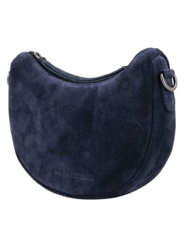 HIDE & STITCHES Leder-Schultertasche "Brazos" in Dunkelblau - (B)22 x (H)16 x (T)5,5 cm