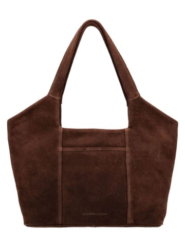 HIDE & STITCHES Leder-Shopper "Brazos" in Braun - (B)47 x (H)27 x (T)15 cm