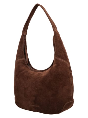 HIDE & STITCHES Leder-Shopper "Brazos" in Braun - (B)42 x (H)40 x (T)10 cm