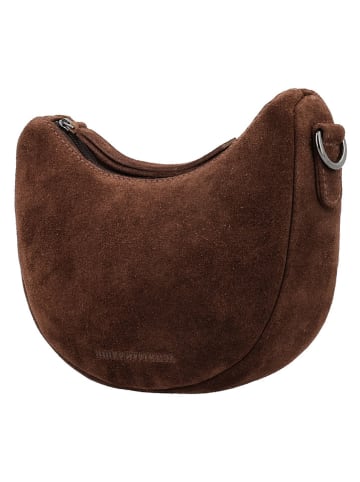 HIDE & STITCHES Leder-Schultertasche "Brazos" in Braun - (B)22 x (H)16 x (T)5,5 cm