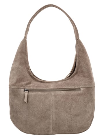 HIDE & STITCHES Leder-Shopper "Brazos" in Taupe - (B)42 x (H)40 x (T)10 cm