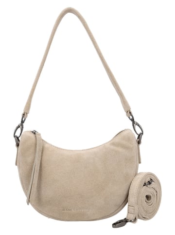 HIDE & STITCHES Leren schoudertas "Brazos" beige - (B)22 x (H)16 x (D)5,5 cm
