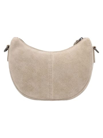 HIDE & STITCHES Leder-Schultertasche "Brazos" in Beige - (B)22 x (H)16 x (T)5,5 cm
