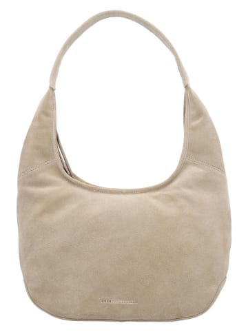 HIDE & STITCHES Leder-Schultertasche in Beige - (B)42 x (H)40 x (T)10 cm