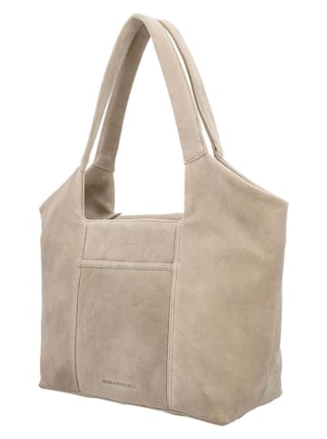 HIDE & STITCHES Leren schoudertas "Brazos" beige - (B)38 x (H)23 x (D)11 cm