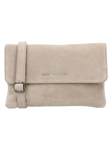 HIDE & STITCHES Leren schoudertas "Brazos" beige - (B)24 x (H)16 x (D)5,5 cm