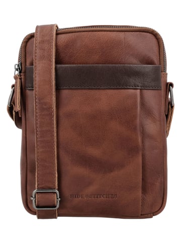 HIDE & STITCHES Leren schoudertas "Donau" lichtbruin - (B)18 x (H)24 x (D)6 cm