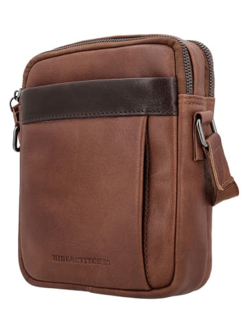 HIDE & STITCHES Leren schoudertas "Donau" lichtbruin - (B)16 x (H)20 x (D)6 cm