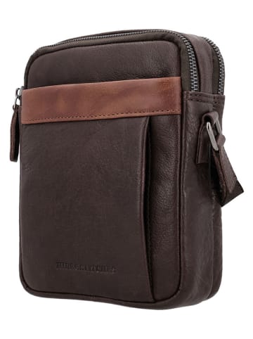 HIDE & STITCHES Leren schoudertas "Donau" bruin - (B)16 x (H)20 x (D)6 cm