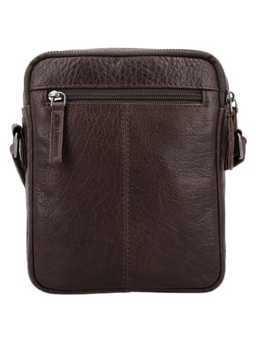HIDE & STITCHES Leder-Umhängetasche "Donau" in Braun - (B)16 x (H)20 x (T)6 cm