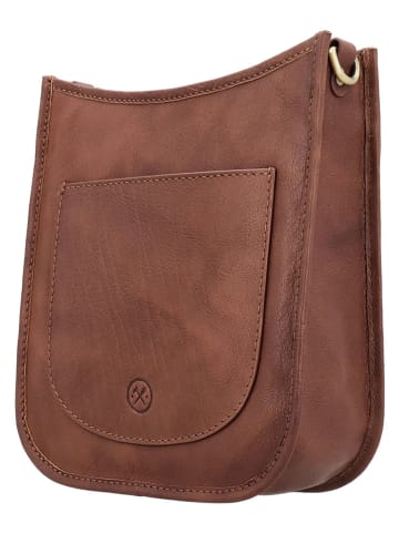 HIDE & STITCHES Leren schoudertas "Jura" lichtbruin - (B)20 x (H)21 x (D)8 cm