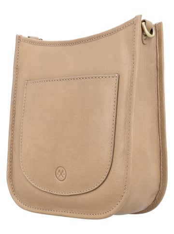 HIDE & STITCHES Leder-Umhängetasche "Jura" in Beige - (B)20 x (H)21 x (T)8 cm