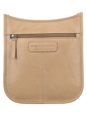 HIDE & STITCHES Leren schoudertas "Jura" beige - (B)20 x (H)21 x (D)8 cm