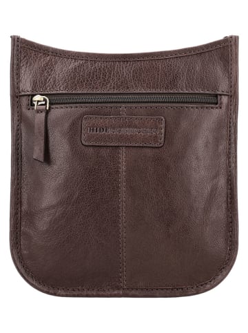 HIDE & STITCHES Leren schoudertas "Jura" bruin - (B)20 x (H)21 x (D)8 cm