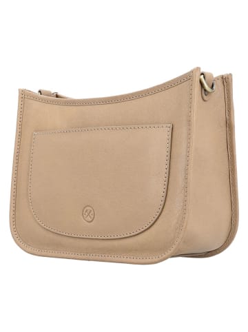 HIDE & STITCHES Leren schoudertas "Jura" beige - (B)25 x (H)17 x (D)10 cm