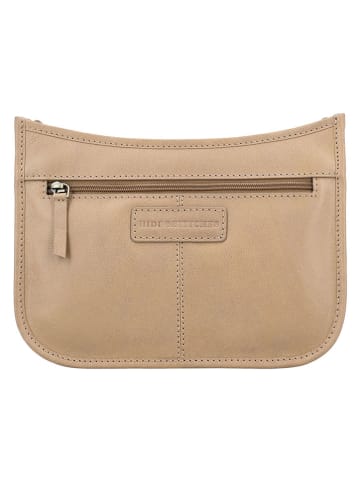 HIDE & STITCHES Leren schoudertas "Jura" beige - (B)25 x (H)17 x (D)10 cm