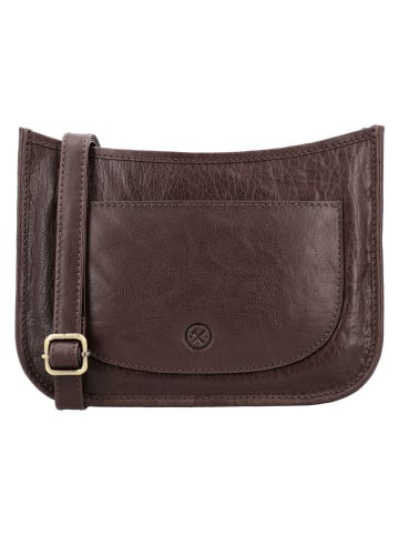 HIDE & STITCHES Leren schoudertas "Jura" bruin - (B)25 x (H)17 x (D)10 cm